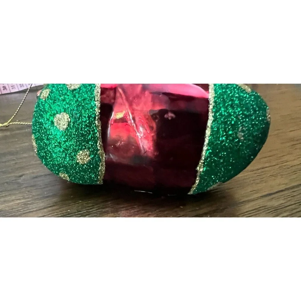 Large Blown Glass Christmas Ornament Teddy Bear Stocking Candy Cane julia's